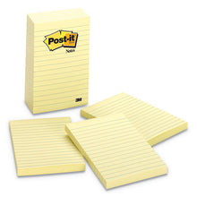 Load image into Gallery viewer, Post-it® Notes wholesale. Original Pads In Canary Yellow, Lined, 4 X 6, 100-sheet, 5-pack. HSD Wholesale: Janitorial Supplies, Breakroom Supplies, Office Supplies.