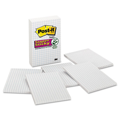 Post-it® Notes Super Sticky wholesale. Grid Notes, 4 X 6, White, 50-sheet, 6-pack. HSD Wholesale: Janitorial Supplies, Breakroom Supplies, Office Supplies.