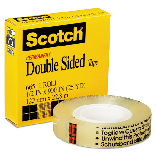 Scotch® wholesale. Scotch™ Double-sided Tape, 1" Core, 0.5" X 75 Ft, Clear. HSD Wholesale: Janitorial Supplies, Breakroom Supplies, Office Supplies.