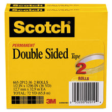 Load image into Gallery viewer, Scotch® wholesale. Scotch Double-sided Tape, 3&quot; Core, 0.5&quot; X 36 Yds, Clear, 2-pack. HSD Wholesale: Janitorial Supplies, Breakroom Supplies, Office Supplies.