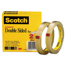 Load image into Gallery viewer, Scotch® wholesale. Scotch Double-sided Tape, 3&quot; Core, 0.5&quot; X 36 Yds, Clear, 2-pack. HSD Wholesale: Janitorial Supplies, Breakroom Supplies, Office Supplies.