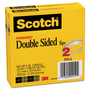 Scotch® wholesale. Scotch Double-sided Tape, 3" Core, 0.5" X 36 Yds, Clear, 2-pack. HSD Wholesale: Janitorial Supplies, Breakroom Supplies, Office Supplies.