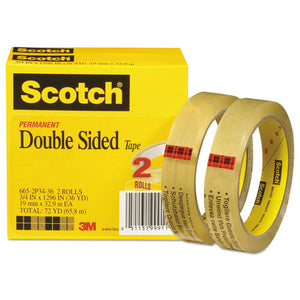 Scotch® wholesale. Scotch Double-sided Tape, 3" Core, 0.75" X 36 Yds, Clear, 2-pack. HSD Wholesale: Janitorial Supplies, Breakroom Supplies, Office Supplies.