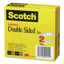 Load image into Gallery viewer, Scotch® wholesale. Scotch Double-sided Tape, 3&quot; Core, 0.75&quot; X 36 Yds, Clear, 2-pack. HSD Wholesale: Janitorial Supplies, Breakroom Supplies, Office Supplies.