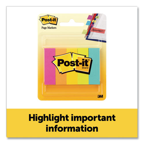 Post-it® wholesale. Page Flag Markers, Assorted Brights, 100 Strips-pad, 5 Pads-pack. HSD Wholesale: Janitorial Supplies, Breakroom Supplies, Office Supplies.