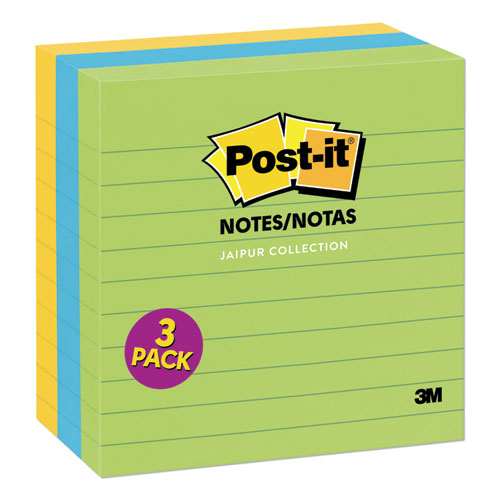 Post-it® Notes wholesale. Original Pads In Jaipur Colors, 4 X 4, Lined, 200-sheet, 3-pack. HSD Wholesale: Janitorial Supplies, Breakroom Supplies, Office Supplies.