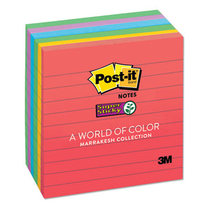 Post-it® Notes Super Sticky wholesale. Pads In Marrakesh Colors, Lined, 4 X 4, 90-sheet, 6-pack. HSD Wholesale: Janitorial Supplies, Breakroom Supplies, Office Supplies.