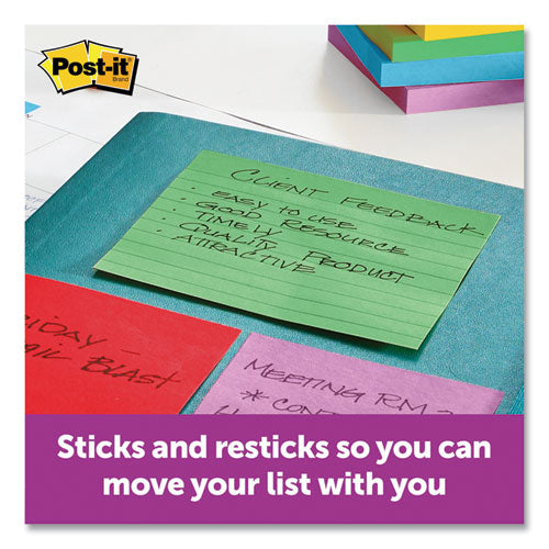 Post-it® Notes Super Sticky wholesale. Pads In Marrakesh Colors, Lined, 4 X 4, 90-sheet, 6-pack. HSD Wholesale: Janitorial Supplies, Breakroom Supplies, Office Supplies.