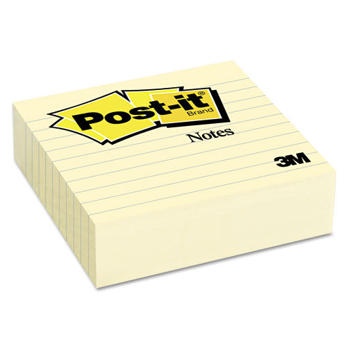 Post-it® Notes wholesale. Original Lined Notes, 4 X 4, Canary Yellow, 300-sheet. HSD Wholesale: Janitorial Supplies, Breakroom Supplies, Office Supplies.