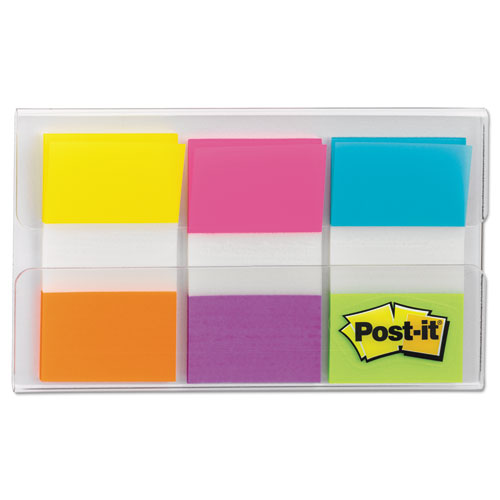 Post-it® Flags wholesale. Page Flags In Portable Dispenser, Assorted Brights, 60 Flags-pack. HSD Wholesale: Janitorial Supplies, Breakroom Supplies, Office Supplies.