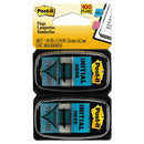 Post-it® Flags wholesale. Arrow Message 1" Page Flags, "initial Here", Blue, 2 50-flag Dispensers-pack. HSD Wholesale: Janitorial Supplies, Breakroom Supplies, Office Supplies.