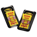 Post-it® Flags wholesale. Arrow Message 1" Page Flags, "sign Here", Yellow, 2 50-flag Dispensers-pack. HSD Wholesale: Janitorial Supplies, Breakroom Supplies, Office Supplies.