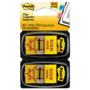 Post-it® Flags wholesale. Arrow Message 1" Page Flags, "sign Here", Yellow, 2 50-flag Dispensers-pack. HSD Wholesale: Janitorial Supplies, Breakroom Supplies, Office Supplies.