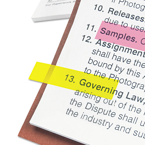 Post-it® Flags wholesale. Highlighting Page Flags, 4 Bright Colors, 4 Dispensers, 1-2" X 1 3-4", 35-color. HSD Wholesale: Janitorial Supplies, Breakroom Supplies, Office Supplies.