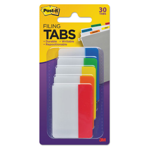 Post-it® Tabs wholesale. Tabs, 1-5-cut Tabs, Assorted Primary Colors, 2" Wide, 30-pack. HSD Wholesale: Janitorial Supplies, Breakroom Supplies, Office Supplies.