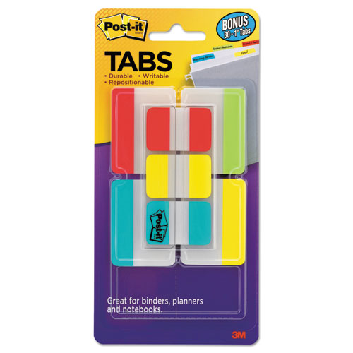Post-it® Tabs wholesale. Tabs Value Pack, 1-5-cut And 1-3-cut Tabs, Assorted Colors, 1" And 2" Wide, 114-pack. HSD Wholesale: Janitorial Supplies, Breakroom Supplies, Office Supplies.
