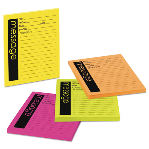 Post-it® Notes Super Sticky wholesale. Self-stick Message Pad, 3 7-8 X 4 7-8, Rio De Janeiro Colors, 50-sheet, 4-pack. HSD Wholesale: Janitorial Supplies, Breakroom Supplies, Office Supplies.