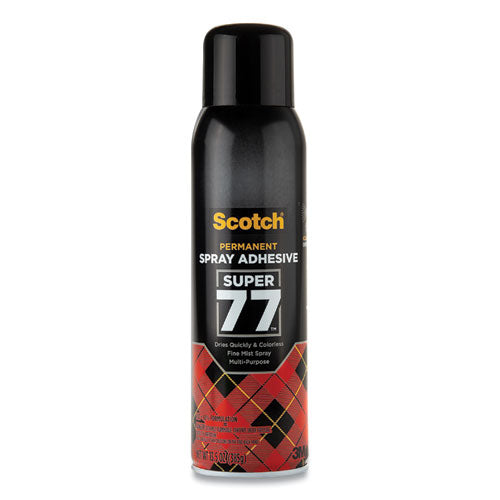 Scotch® wholesale. Scotch™ Super 77 Multipurpose Spray Adhesive, 13.57 Oz, Dries Clear. HSD Wholesale: Janitorial Supplies, Breakroom Supplies, Office Supplies.