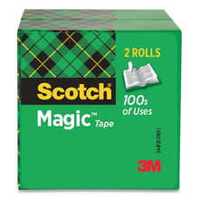 Load image into Gallery viewer, Scotch® wholesale. Scotch™ Magic Tape Refill, 3&quot; Core, 0.75&quot; X 72 Yds, Clear, 2-pack. HSD Wholesale: Janitorial Supplies, Breakroom Supplies, Office Supplies.