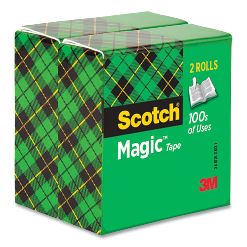 Scotch® wholesale. Scotch™ Magic Tape Refill, 3" Core, 0.75" X 72 Yds, Clear, 2-pack. HSD Wholesale: Janitorial Supplies, Breakroom Supplies, Office Supplies.