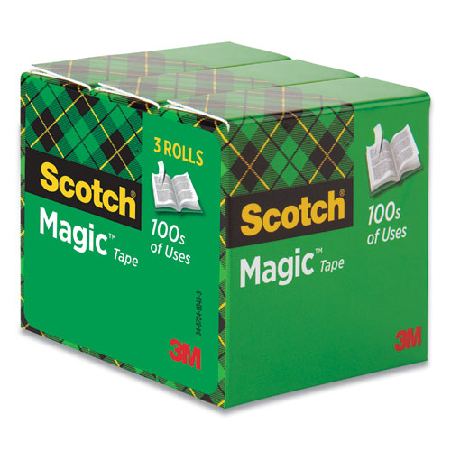 Scotch® wholesale. Scotch™ Magic Tape Refill, 3" Core, 1" X 72 Yds, Clear, 3-pack. HSD Wholesale: Janitorial Supplies, Breakroom Supplies, Office Supplies.