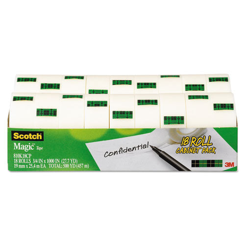 Scotch® wholesale. Scotch Magic Tape Cabinet Pack, 1" Core, 0.75" X 83.33 Ft, Clear, 18-pack. HSD Wholesale: Janitorial Supplies, Breakroom Supplies, Office Supplies.