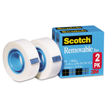 Load image into Gallery viewer, Scotch® wholesale. Scotch™ Removable Tape, 1&quot; Core, 0.75&quot; X 36 Yds, Transparent, 2-pack. HSD Wholesale: Janitorial Supplies, Breakroom Supplies, Office Supplies.