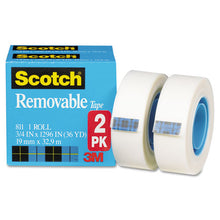 Load image into Gallery viewer, Scotch® wholesale. Scotch™ Removable Tape, 1&quot; Core, 0.75&quot; X 36 Yds, Transparent, 2-pack. HSD Wholesale: Janitorial Supplies, Breakroom Supplies, Office Supplies.