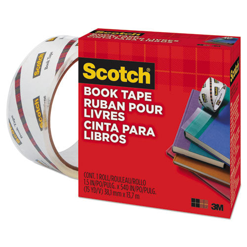 Scotch® wholesale. Scotch™ Book Tape, 3" Core, 1.5" X 15 Yds, Clear. HSD Wholesale: Janitorial Supplies, Breakroom Supplies, Office Supplies.