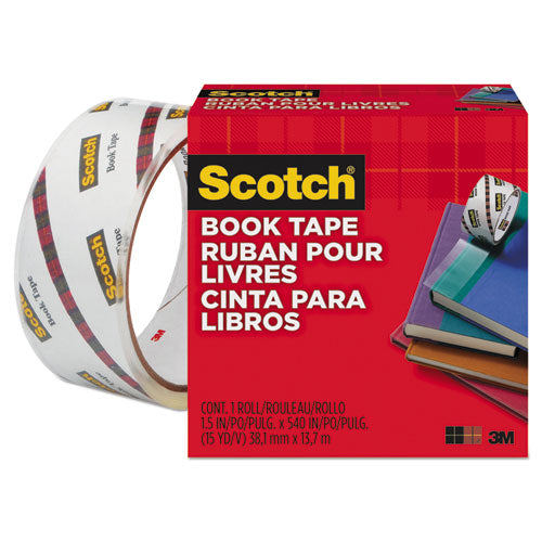 Scotch® wholesale. Scotch™ Book Tape, 3" Core, 1.5" X 15 Yds, Clear. HSD Wholesale: Janitorial Supplies, Breakroom Supplies, Office Supplies.