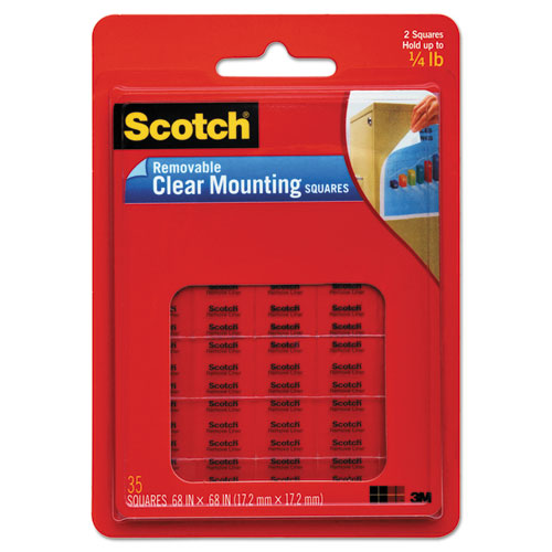 Scotch® wholesale. Scotch™ Mounting Squares, Precut, Removable, 11-16" X 11-16", Clear, 35-pack. HSD Wholesale: Janitorial Supplies, Breakroom Supplies, Office Supplies.