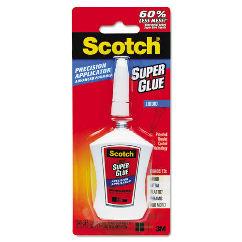 Scotch® wholesale. Scotch™ Super Glue With Precision Applicator, 0.14 Oz, Dries Clear. HSD Wholesale: Janitorial Supplies, Breakroom Supplies, Office Supplies.