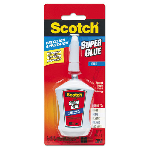 Scotch® wholesale. Scotch™ Super Glue With Precision Applicator, 0.14 Oz, Dries Clear. HSD Wholesale: Janitorial Supplies, Breakroom Supplies, Office Supplies.