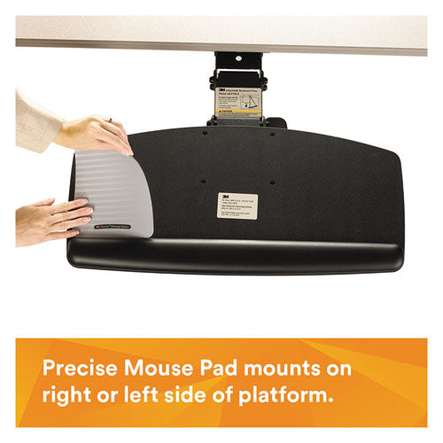 3M™ wholesale. 3M™ Sit-stand Easy Adjust Keyboard Tray, Standard Platform, 25.5w X 12d, Black. HSD Wholesale: Janitorial Supplies, Breakroom Supplies, Office Supplies.