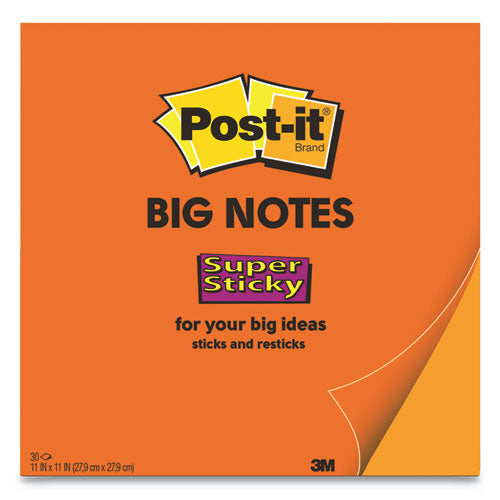 Post-it® Notes Super Sticky wholesale. Big Notes, 11 X 11, Orange, 30 Sheets. HSD Wholesale: Janitorial Supplies, Breakroom Supplies, Office Supplies.