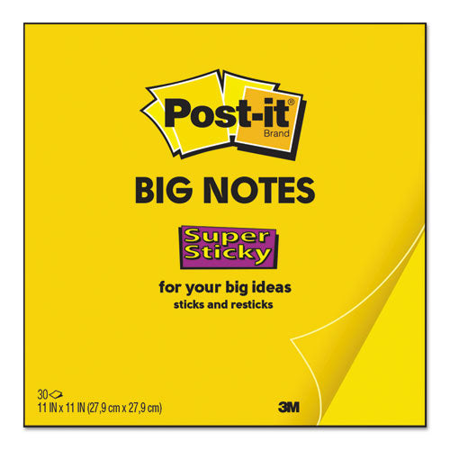 Post-it® Notes Super Sticky wholesale. Big Notes, 11 X 11, Yellow, 30 Sheets. HSD Wholesale: Janitorial Supplies, Breakroom Supplies, Office Supplies.