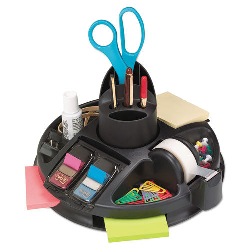 3M™ wholesale. 3M™ Rotary Self-stick Notes Dispenser, Plastic, Rotary, 10" Diameter X 6h, Black. HSD Wholesale: Janitorial Supplies, Breakroom Supplies, Office Supplies.