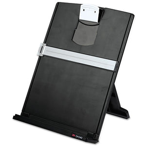 3M™ wholesale. 3M™ Fold-flat Freestanding Desktop Copyholder, Plastic, 150 Sheet Capacity, Black. HSD Wholesale: Janitorial Supplies, Breakroom Supplies, Office Supplies.