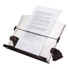 Load image into Gallery viewer, 3M™ wholesale. 3M™ In-line Adjustable Desktop Copyholder, Plastic, 150 Sheet Capacity, Black-clear. HSD Wholesale: Janitorial Supplies, Breakroom Supplies, Office Supplies.