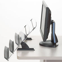 Load image into Gallery viewer, 3M™ wholesale. 3M™ In-line Adjustable Desktop Copyholder, Plastic, 150 Sheet Capacity, Black-clear. HSD Wholesale: Janitorial Supplies, Breakroom Supplies, Office Supplies.