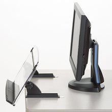 Load image into Gallery viewer, 3M™ wholesale. 3M™ In-line Adjustable Desktop Copyholder, Plastic, 150 Sheet Capacity, Black-clear. HSD Wholesale: Janitorial Supplies, Breakroom Supplies, Office Supplies.