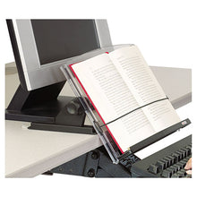 Load image into Gallery viewer, 3M™ wholesale. 3M™ In-line Adjustable Desktop Copyholder, Plastic, 150 Sheet Capacity, Black-clear. HSD Wholesale: Janitorial Supplies, Breakroom Supplies, Office Supplies.