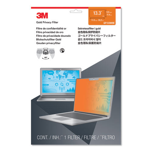 3M™ wholesale. 3M™ Touch Compatible Gold Privacy Filter For 13.3" Widescreen Laptop, 16:9 Aspect Ratio. HSD Wholesale: Janitorial Supplies, Breakroom Supplies, Office Supplies.