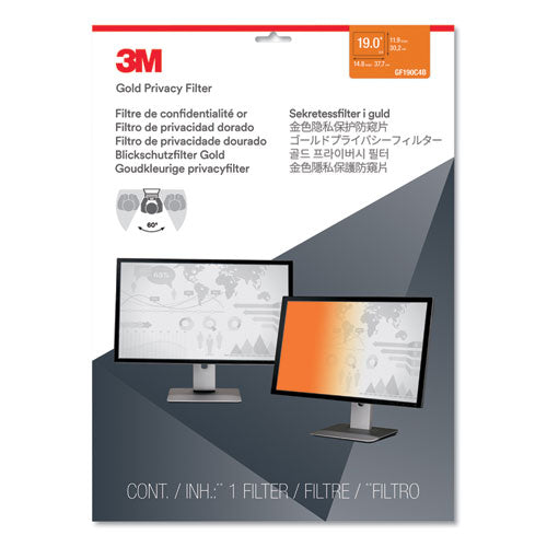 3M™ wholesale. 3M™ Gold Frameless Privacy Filter For 19" Monitor. HSD Wholesale: Janitorial Supplies, Breakroom Supplies, Office Supplies.