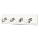 Command™ wholesale. Decorative Key Rail, 8w X 1 1-2d X 2 1-8h White-silver, 4 Hooks-pack. HSD Wholesale: Janitorial Supplies, Breakroom Supplies, Office Supplies.