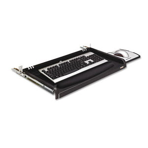 3M™ wholesale. 3M™ Under Desk Keyboard Drawer, 23w X 14d, Black. HSD Wholesale: Janitorial Supplies, Breakroom Supplies, Office Supplies.