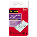 Scotch™ wholesale. Scotch Self-sealing Laminating Pouches, 9.5 Mil, 3.88" X 2.44", Gloss Clear, 25-pack. HSD Wholesale: Janitorial Supplies, Breakroom Supplies, Office Supplies.