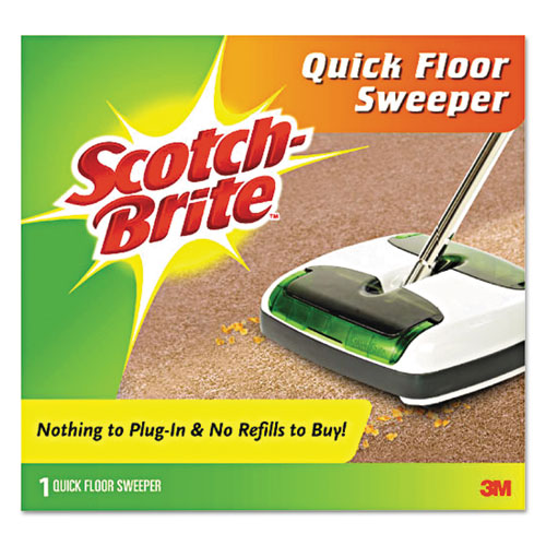 Scotch-Brite® wholesale. Quick Floor Sweeper, Rubber Bristles, 42" Aluminum Handle, White. HSD Wholesale: Janitorial Supplies, Breakroom Supplies, Office Supplies.