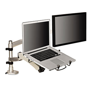 3M™ wholesale. 3M™ Easy-adjust Desk Dual Arm Mount For 27" Monitors, 360 Deg Rotation, +90--15 Deg Tilt, 360 Deg Pan, Silver, Supports 20 Lb. HSD Wholesale: Janitorial Supplies, Breakroom Supplies, Office Supplies.