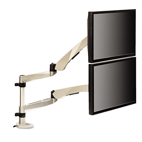 3M™ wholesale. 3M™ Easy-adjust Desk Dual Arm Mount For 27" Monitors, 360 Deg Rotation, +90--15 Deg Tilt, 360 Deg Pan, Silver, Supports 20 Lb. HSD Wholesale: Janitorial Supplies, Breakroom Supplies, Office Supplies.